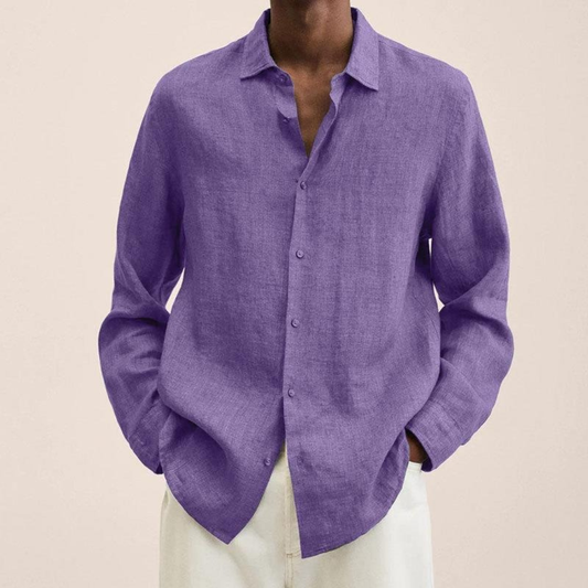 Men’s Relaxed Long Sleeve Shirt – Lightweight Smart Casual Style for Office and Everyday Wear