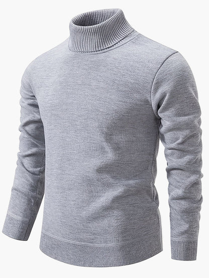 Men’s Slim Fit Roll-Neck Jumper – Stretch Knit, Machine Washable