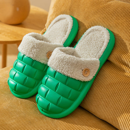 Women's Faux Fur Lined Washable Platform Clog Slippers
