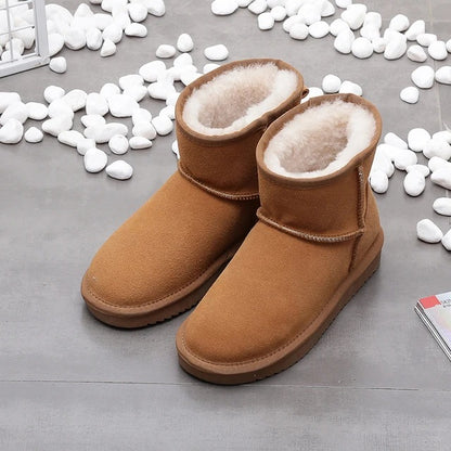 Women's Faux Fur Lined Heeled Snow Boots - Army Green