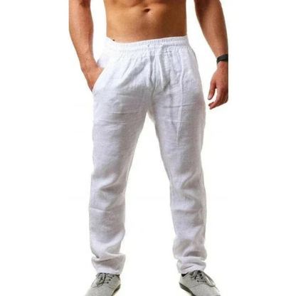 Men’s Lightweight Linen Drawstring Trousers – Relaxed Summer Pants for Travel and Everyday Wear