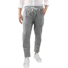 Men’s Striped Drawstring Cropped Trousers – Lightweight Casual Style for Warm-Weather Wear