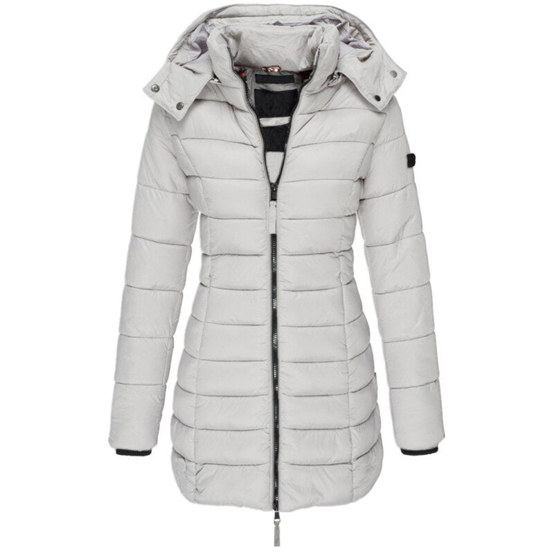 Women’s Hooded Longline Puffer Parka – Water-Repellent Insulated Layer for Everyday Winter Wear