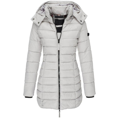 Women’s Hooded Longline Puffer Parka – Water-Repellent Insulated Layer for Everyday Winter Wear