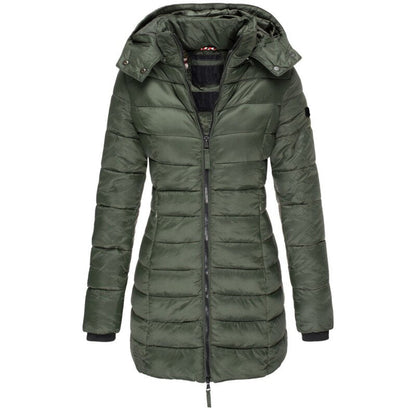 Women’s Hooded Longline Puffer Parka – Water-Repellent Insulated Layer for Everyday Winter Wear