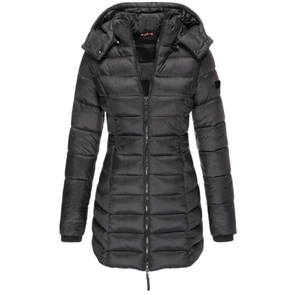 Women’s Hooded Longline Puffer Parka – Water-Repellent Insulated Layer for Everyday Winter Wear