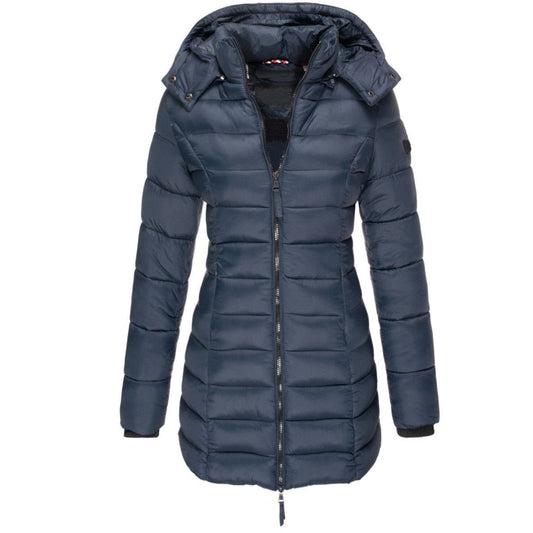 Women’s Hooded Longline Puffer Parka – Water-Repellent Insulated Layer for Everyday Winter Wear