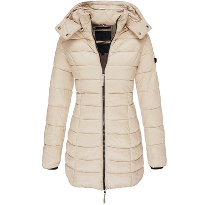 Women’s Hooded Longline Puffer Parka – Water-Repellent Insulated Layer for Everyday Winter Wear