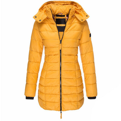 Women’s Hooded Longline Puffer Parka – Water-Repellent Insulated Layer for Everyday Winter Wear