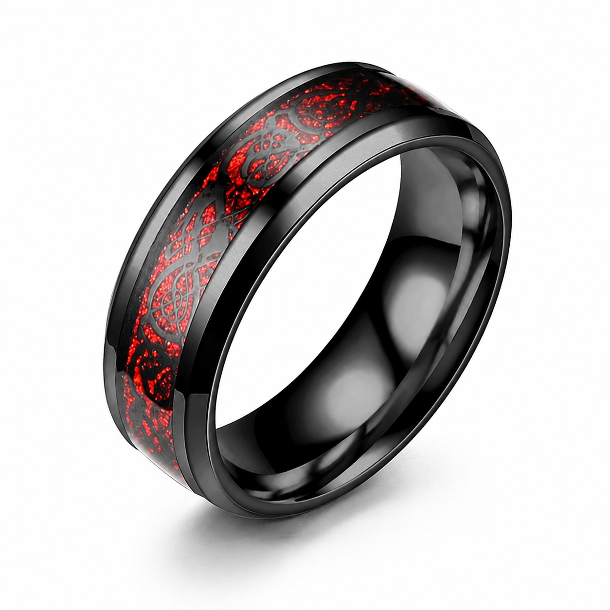 dragon red ring on white background
