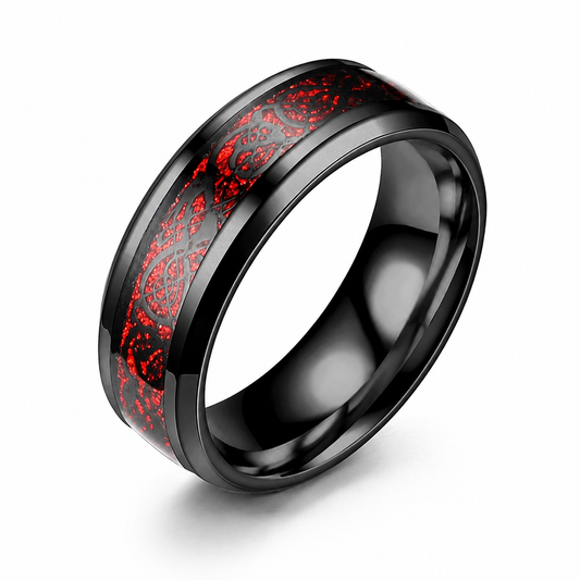 dragon red ring on white background