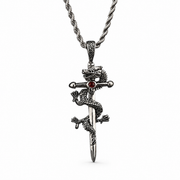 dragon sword pendant on white background