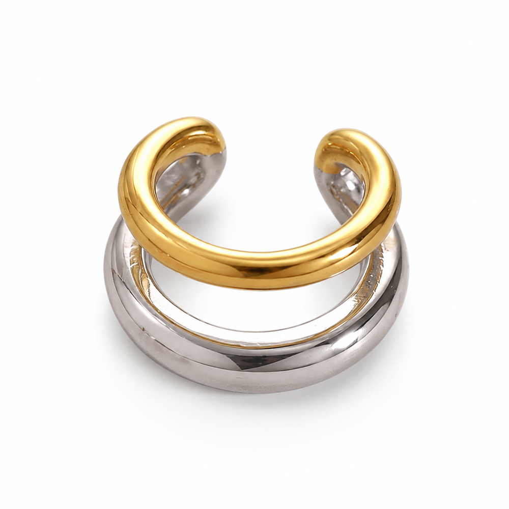 dual layer open ring on white background