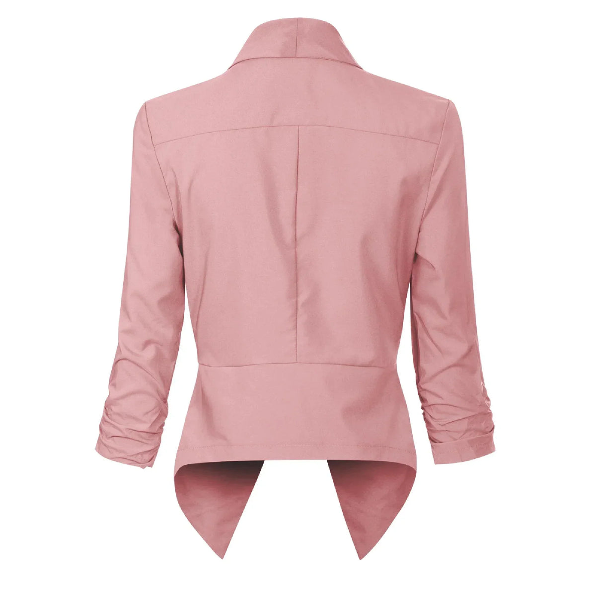 Women’s Open-Front Blazer – Ruched-Sleeve Smart Layer for Office and Occasion Wear