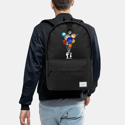 Unisex Astronaut Planet Backpack – Oxford School Bag with Front Pocket and Adjustable Shoulder Straps