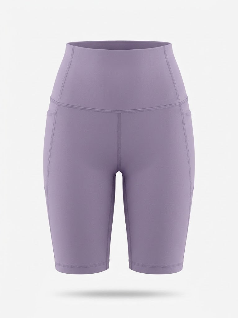 Women’s High-Waisted Cycling Shorts – Stretch Pocket Activewear for Training and Running