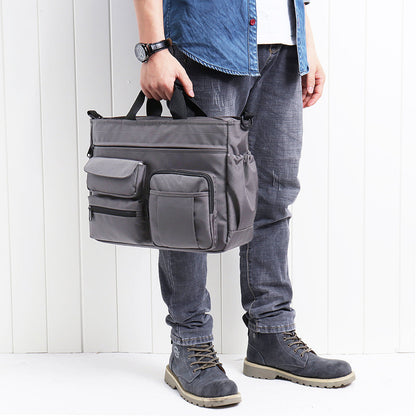 Men’s Multi-Pocket Nylon Laptop Messenger Bag – Spacious Crossbody Work Bag with Organised Compartments