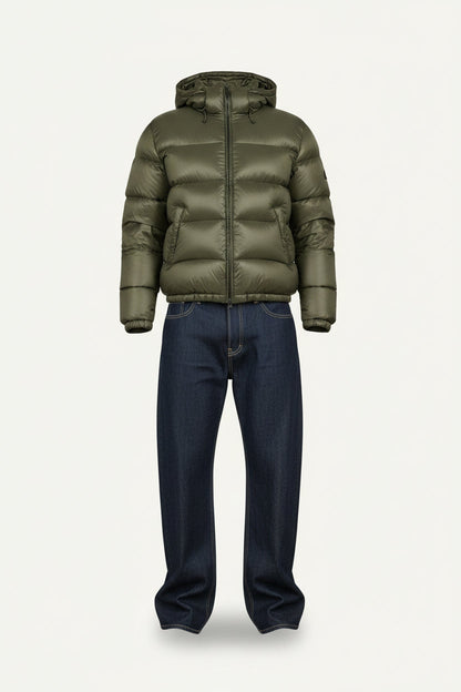 Men’s Sherpa Lined Quilted Jacket with Hood – Warm Puffer Coat for Outdoor & Streetwear