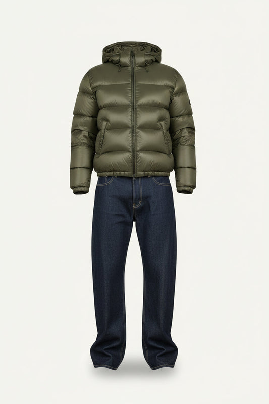 Men’s Sherpa Lined Quilted Jacket with Hood – Warm Puffer Coat for Outdoor & Streetwear
