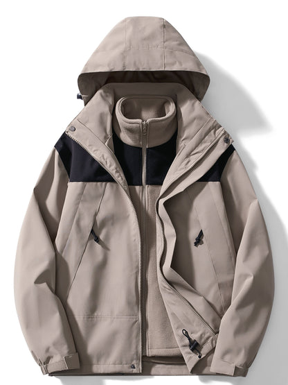 Women’s 3-in-1 Fleece-Lined Outdoor Jacket – Hooded Layer for Versatile Winter Wear