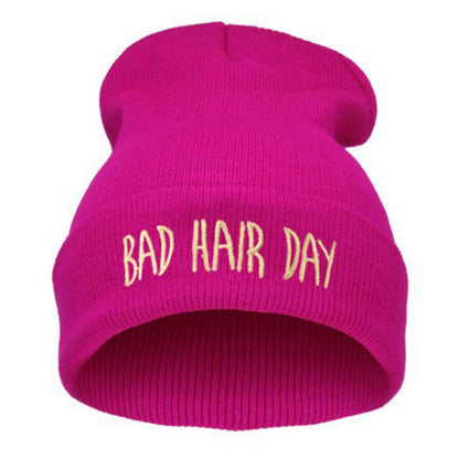 Unisex Embroidered Cuffed Beanie – Soft Knit Winter Hat with Relaxed Crown