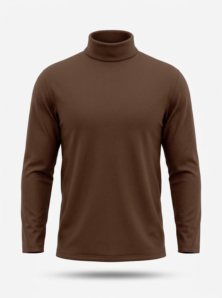 Men’s Mock-Neck Long-Sleeve Pullover – Slim Casual Layer for Cooler Days
