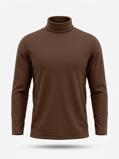 Men’s Mock-Neck Long-Sleeve Pullover – Slim Casual Layer for Cooler Days