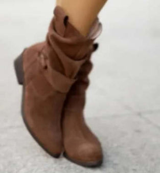 Women's Suede-Look Side Zip Knee-High Boots