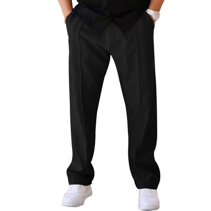 Men’s Pleated Wide-Leg Trousers – Lightweight Relaxed Pants for Everyday Wear