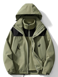 Women’s 3-in-1 Fleece-Lined Outdoor Jacket – Hooded Layer for Versatile Winter Wear