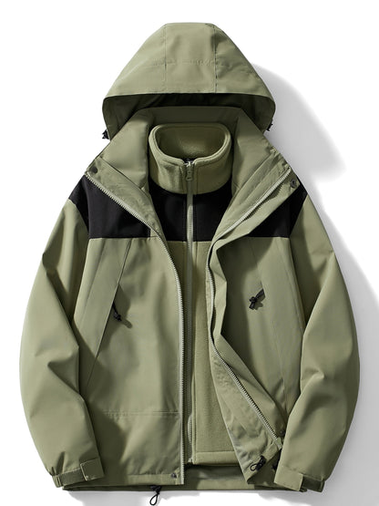 Women’s 3-in-1 Fleece-Lined Outdoor Jacket – Hooded Layer for Versatile Winter Wear