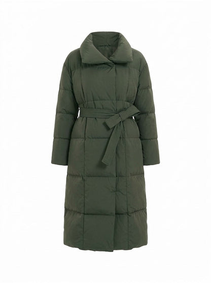 Women’s Maxi-Length Puffer Coat – Insulated High-Collar Winter Outerwear for Refined Cold-Weather Dressing