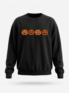 Women’s Jack-O’-Lantern Crew-Neck Sweatshirt – Cosy Autumn Halloween Style