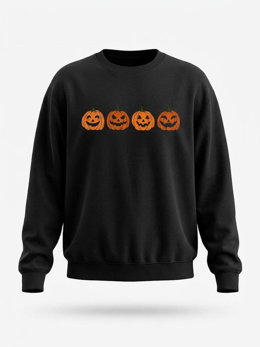 Women’s Jack-O’-Lantern Crew-Neck Sweatshirt – Cosy Autumn Halloween Style