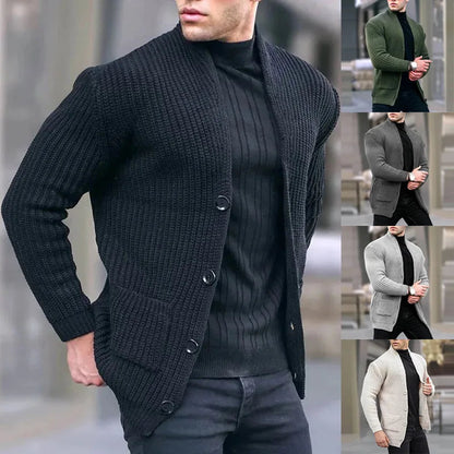 Men’s Relaxed-Fit Knit Cardigan with Pockets – Lightweight Urban Layer for Work and Weekend Wear