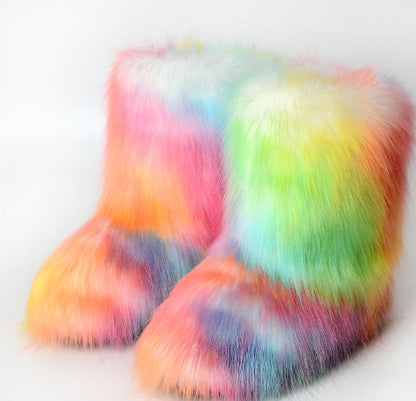 Women's Faux Fur Lined Snow Boots - Big Red