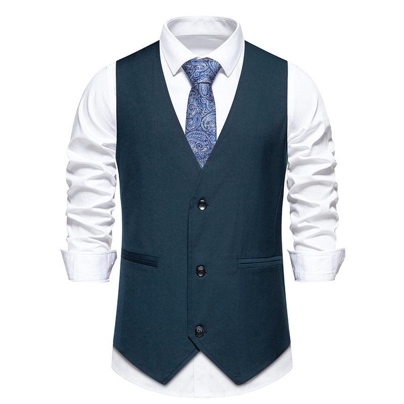 Men’s Tailored Formal Waistcoat – Slim-Fit Button-Front Vest for Weddings Business and Evening Events