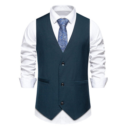 Men’s Tailored Formal Waistcoat – Slim-Fit Button-Front Vest for Weddings Business and Evening Events