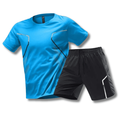 Men’s Performance Two-Piece Sports Set – Athletic Crew-Neck T-Shirt with Lightweight Training Shorts