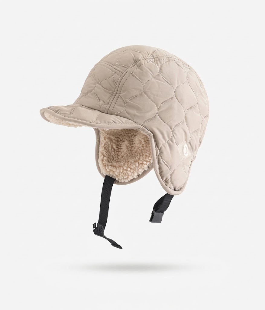 Unisex Quilted Winter Trapper Hat – Plush-Lined Ear-Flap Cap with Curved Visor