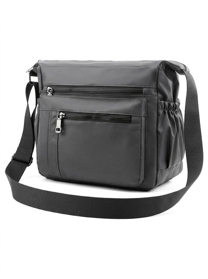 Men’s Multi-Pocket Nylon Crossbody Bag – Spacious Shoulder Messenger with Adjustable Strap and Zip Compartments