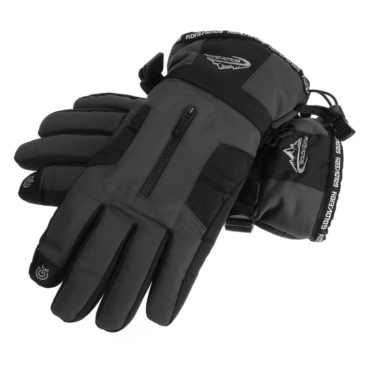 Men’s Waterproof Touchscreen Winter Gloves – Thermal Windproof Cycling Snowboard Gloves with Anti-Slip Grip