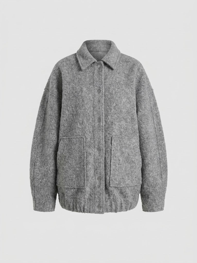 Women’s Textured Wool-Blend Coat – Relaxed Longline Winter Layer for Elegant Everyday Cold-Weather Styling