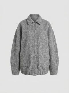 Women’s Textured Wool-Blend Coat – Relaxed Longline Winter Layer for Elegant Everyday Cold-Weather Styling