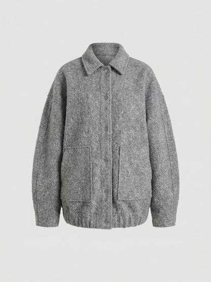 Women’s Textured Wool-Blend Coat – Relaxed Longline Winter Layer for Elegant Everyday Cold-Weather Styling