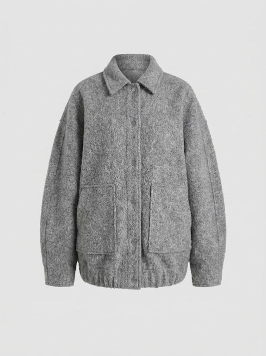 Women’s Textured Wool-Blend Coat – Relaxed Longline Winter Layer for Elegant Everyday Cold-Weather Styling