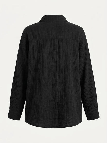 Women’s Cotton Muslin Button Shirt – Relaxed Textured Layer for Everyday Wear