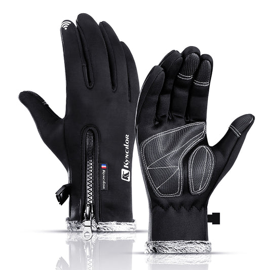 Men’s Waterproof Touchscreen Ski Gloves – Fleece-Lined Windproof Anti-Slip Winter Cycling Outdoor Gloves