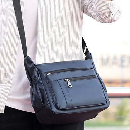 Men’s Multi-Pocket Nylon Crossbody Bag – Spacious Shoulder Messenger with Adjustable Strap and Zip Compartments