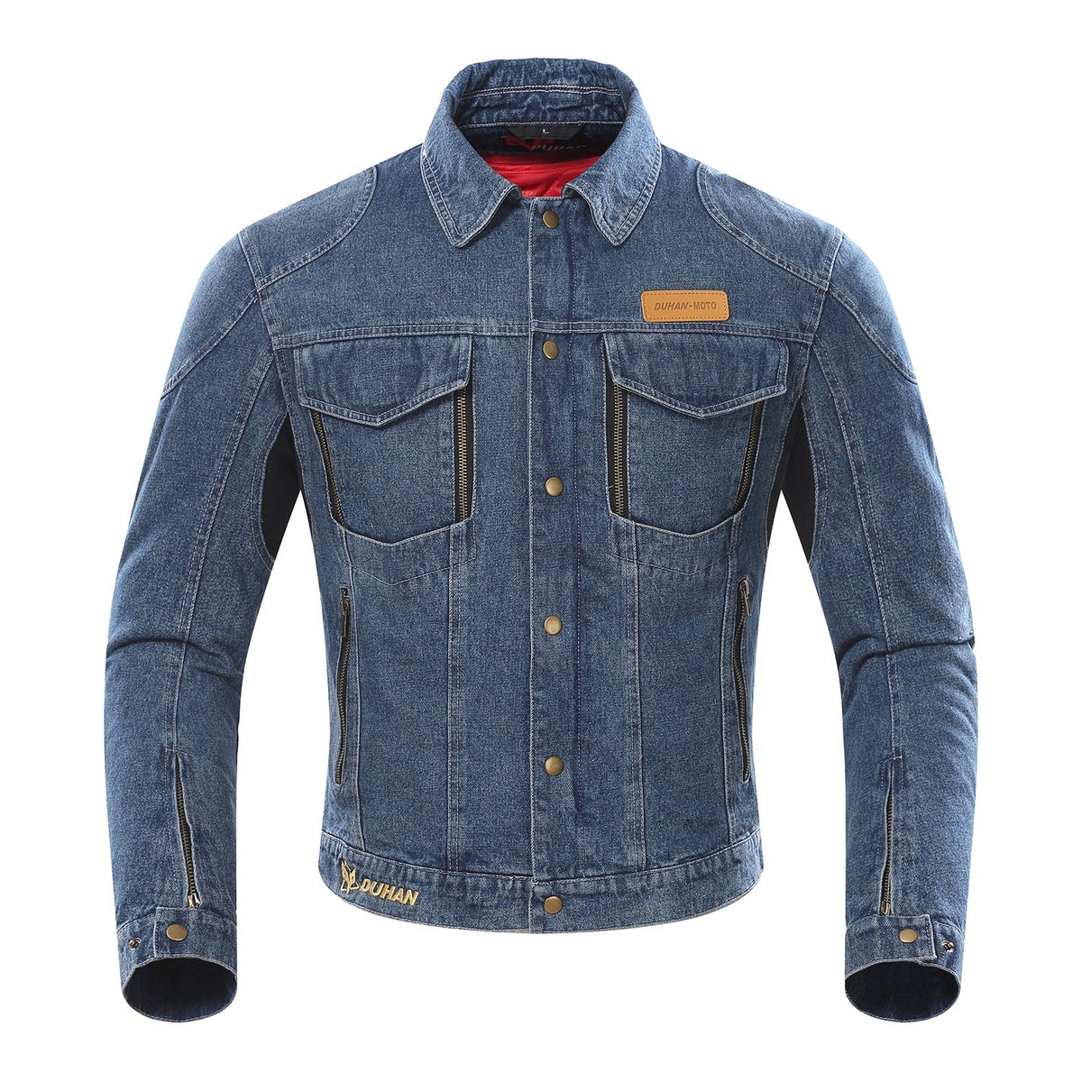 Men’s Protective Denim Motorcycle Jacket – Removable Lining with Integrated Riding Armour and Ventilation